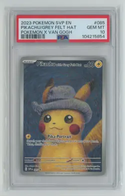 2023 Pokemon SVP EN Pikachu/Grey Felt Hat Pokemon Van Gogh PSA 10 #085 - Image 1
