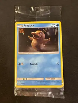 Psyduck SM199 Detective Pikachu Holo Swirl ! Black Star Promo Sun & Moon Pokemon - Image 1