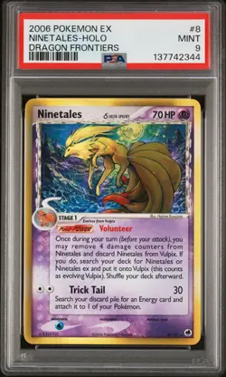 2006 POKEMON EX DRAGON FRONTIERS #8 NINETALES-HOLO PSA 9 - Image 1