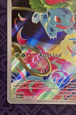Pokemon TCG - Ivysaur 134/132 - Me01: Mega Evolution - Full art Secret Rare Holo - Image 5