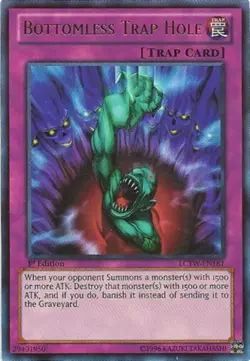 Yugioh! HP Bottomless Trap Hole - LCYW-EN181 - Ultra Rare - 1st Edition Heavily - Image 1