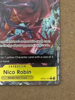One Piece CCG Nico Robin OP09-107 Rare Alt Art Holo Foil English - Image 5