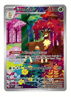 Pokemon TCG Sawsbuck Illustration Rare 166/162 SV05 Temporal Forces PSA fast - Image 1