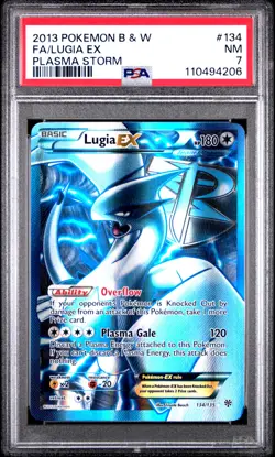 2013 POKEMON BW PLASMA STORM LUGIA EX #134 FULL ART PSA 7 NM #110494206 - Image 1