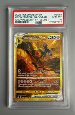 Pokemon TCG Origin Forme Dialga Vstar GG68 Gold Crown Zenith PSA 10 GEM MINT - Image 1