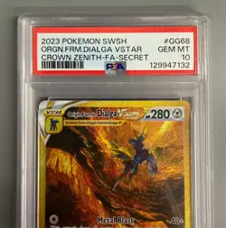 Pokemon TCG Origin Forme Dialga Vstar GG68 Gold Crown Zenith PSA 10 GEM MINT - Image 3
