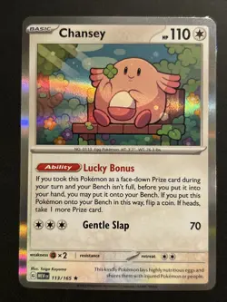 Chansey 113/165 Pokemon 151 Scarlet & Violet Holo Rare Card NM - Image 1