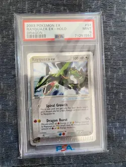 PSA 9 2003 Pokemon TCG Rayquaza ex Dragon 97/97 Holo Rare EX Card - Image 1