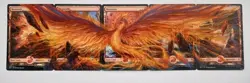 MtG BFZ Phoenix 5-Card Mountain Panorama Magic Altered Hand Painted Art Custom - Image 1