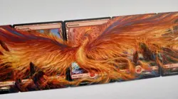 MtG BFZ Phoenix 5-Card Mountain Panorama Magic Altered Hand Painted Art Custom - Image 2