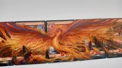 MtG BFZ Phoenix 5-Card Mountain Panorama Magic Altered Hand Painted Art Custom - Image 3