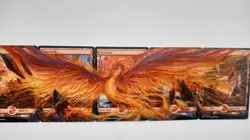 MtG BFZ Phoenix 5-Card Mountain Panorama Magic Altered Hand Painted Art Custom - Image 4