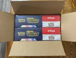Pokemon TCG: Surging Sparks ETB & Booster Bundle Costco 2-Pack Sealed (LOT OF 2) - Image 2