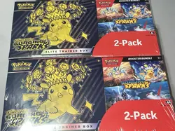 Pokemon TCG Surging Sparks Costco 2-Pack - ETB & Booster Bundle LOT OF 2 - READ - Image 1