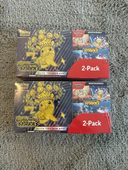 Pokemon TCG Surging Sparks Costco 2-Pack - ETB & Booster Bundle - LOT OF 2 - Image 1