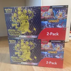 Pokemon TCG Surging Sparks Costco 2-Pack - ETB & Booster Bundle LOT OF 2 - Image 1