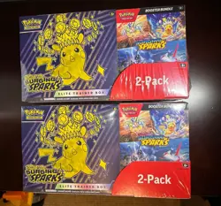 NEW Lot of 2 Pokemon Surging Sparks ETB + Booster Bundle Costco 2-pack - SEALED - Image 1