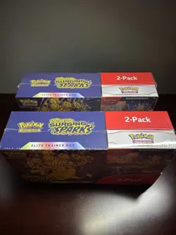 NEW Lot of 2 Pokemon Surging Sparks ETB + Booster Bundle Costco 2-pack - SEALED - Image 3