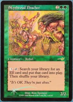 Skyshroud Poacher FOIL Nemesis HEAVILY PLD Green Rare CARD (276332) ABUGames - Image 1