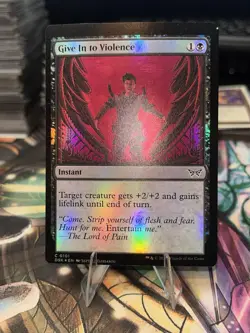 Give In to Violence Duskmourn: House of Horror Foil Offcenter With Printing Dot - Image 1