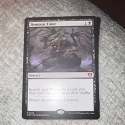 Magic: The Gathering Demonic Tutor Sorcery Commander Masters Mythic Black - Image 1