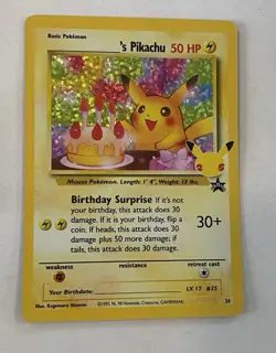 Pokemon TCG Birthday Pikachu #24 Celebrations 25th Anniversary NM - Image 1