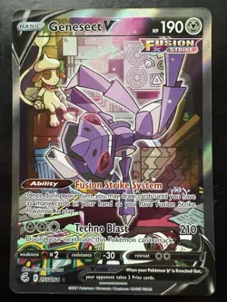 Pokemon Genesect V (Alternate Full Art) 255/264 Swsh08: Fusion Strike Holo (NM) - Image 1