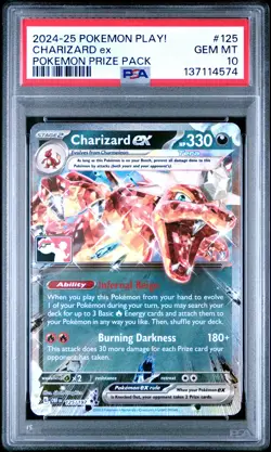 2024-2025 POKEMON PLAY! POKEMON PRIZE PACK #125 CHARIZARD EX PSA 10 - Image 1