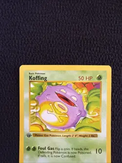 Koffing 51/102 - 1st Edition SHADOWLESS - Pokemon Base Set LP - Image 2