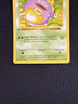 Koffing 51/102 - 1st Edition SHADOWLESS - Pokemon Base Set LP - Image 3