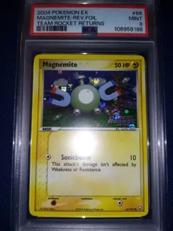 Carte Pokemon Magnemite Team Rocket Returns Reverse 66/109 PSA 9 Bloc ex - Image 1