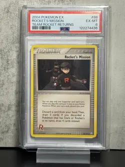 2004 Pokemon EX Team Rocket Returns Rocket’s Mission 88/109 PSA 6 EX-MT Trainer - Image 2