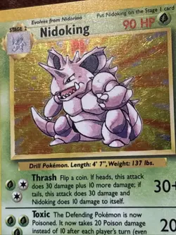 Pokemon Base Set Nidoking 11/102 Holo Rare LP - Image 3