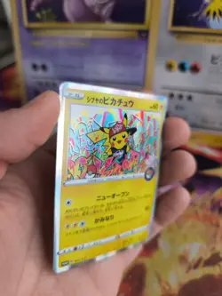 Pokemon Karte Card Holo Shibuya's Pikachu Graffiti Sword Shield Promo japan VG- - Image 3