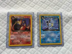 Pokemon Vintage Card Lot Dark Charizard & Dark Blastoise Unlimited Non-Holo Rare - Image 1