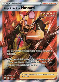 Pokemon Single Strike Style Mustard Full Art Ultra Rare Battle Styles #163 NM - Image 1