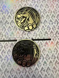 Pokemon TCG Sword & Shield Astral Radiance Jumbo Charizard Promo Gold Coin - Image 1