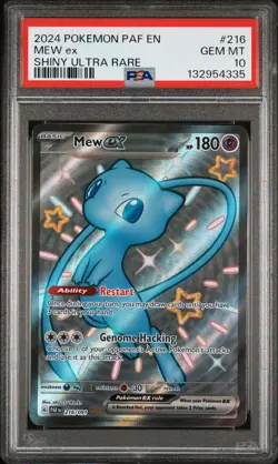 2024 POKEMON PAF EN-PALDEAN FATES SHINY ULTRA RARE #216 MEW EX PSA 10 - Image 1