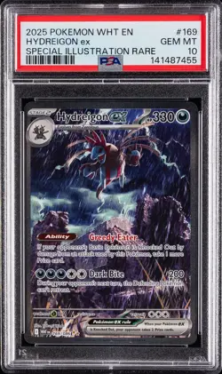 2025 POKEMON WHT EN-WHITE FLARE SPECIAL ILLUSTRATION RARE HYDREIGON EX PSA 10 - Image 1