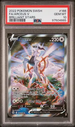 2022 POKEMON SWORD & SHIELD BRILLIANT STARS #166 FULL ART/ARCEUS V PSA 10 - Image 1