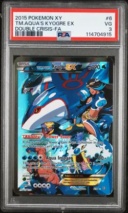 Pokemon Team Aqua’s Kyogre EX XY Double Crisis Full Art Holo 6/34 PSA 3 - Image 1