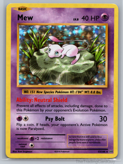 Mew 53/108 Holo Rare Pokemon TCG XY - Evolutions LP - Image 1