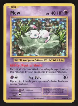 Mew 53/108 Holo Rare Pokemon TCG XY - Evolutions LP - Image 1