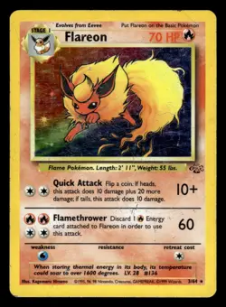 Flareon 3/64 Holo Rare Jungle Set Pokemon Card - Image 1
