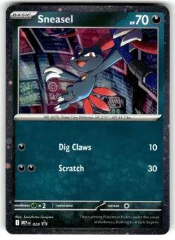 Sneasel MEP 020 & Weavile 021 Holo Rare Black Star Promo Pokemon Card - Image 2