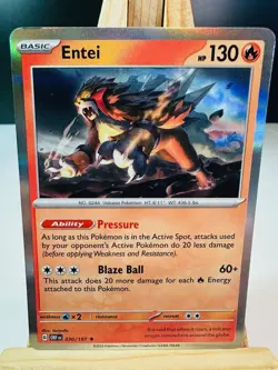Entei 030/197 Holo Rare [NM/M] [S&V: Obsidian Flames] (2023) - Pokemon Card - Image 1