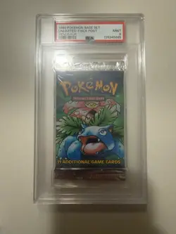 1999 POKEMON BASE SET UNLIMITED-THICK FONT VENUSAUR PACK PSA 9 MINT - Image 1