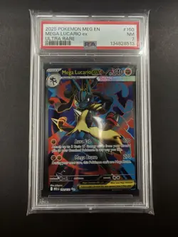 Mega Lucario ex 160/132 Ultra Rare Mega Evoltion Pokemon PSA 7 Graded Card - Image 1