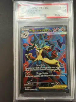 Mega Lucario ex 160/132 Ultra Rare Mega Evoltion Pokemon PSA 7 Graded Card - Image 2