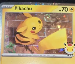 SWIRL Pikachu 51/162 Stamped 2026 Pokemon Day 30th Anniversary Promo TCG W/ Coin - Image 2